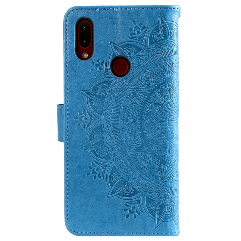 Imprint Mandala Pattern Wallet Stand Leather Flip Case for Xiaomi Redmi Note 7S / Note 7 / Note 7 Pro (India) - Blue