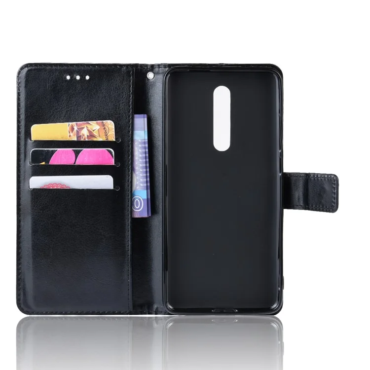 Casa Crazy Horse Leather Casal Para Xiaomi Redmi K20 / Mi 9t / Redmi K20 Pro / Mi 9T Pro - Preto