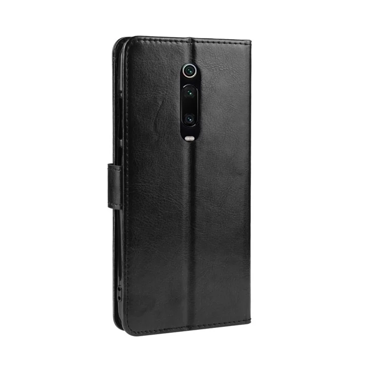 Casa Crazy Horse Leather Casal Para Xiaomi Redmi K20 / Mi 9t / Redmi K20 Pro / Mi 9T Pro - Preto