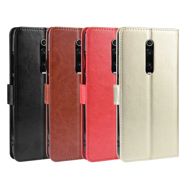 Crazy Horse Leather Wallet Case Для Xiaomi Redmi K20 / Mi 9t / Redmi K20 Pro / Mi 9t Pro - Черный