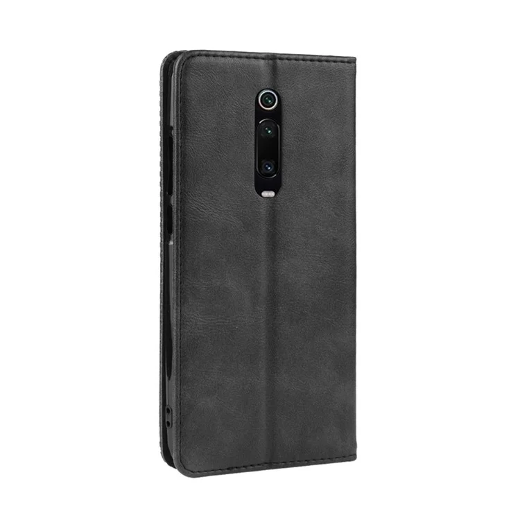 Vintage Style Leather Wallet Case for Xiaomi Redmi K20 / Mi 9T / Redmi K20 Pro / Mi 9T Pro - Black