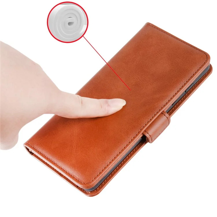 Dual-clasp Leather Wallet Stand Phone Case Cover for Xiaomi Redmi Note 7 / Note 7 Pro (India) / Note 7S - Light Brown