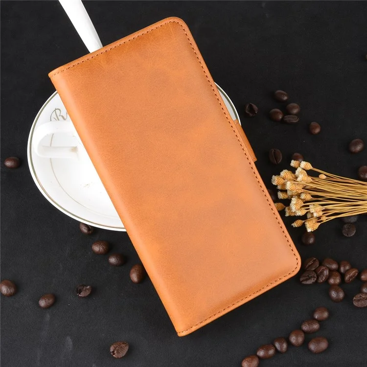 Dual-clasp Leather Wallet Stand Phone Case Cover for Xiaomi Redmi Note 7 / Note 7 Pro (India) / Note 7S - Light Brown