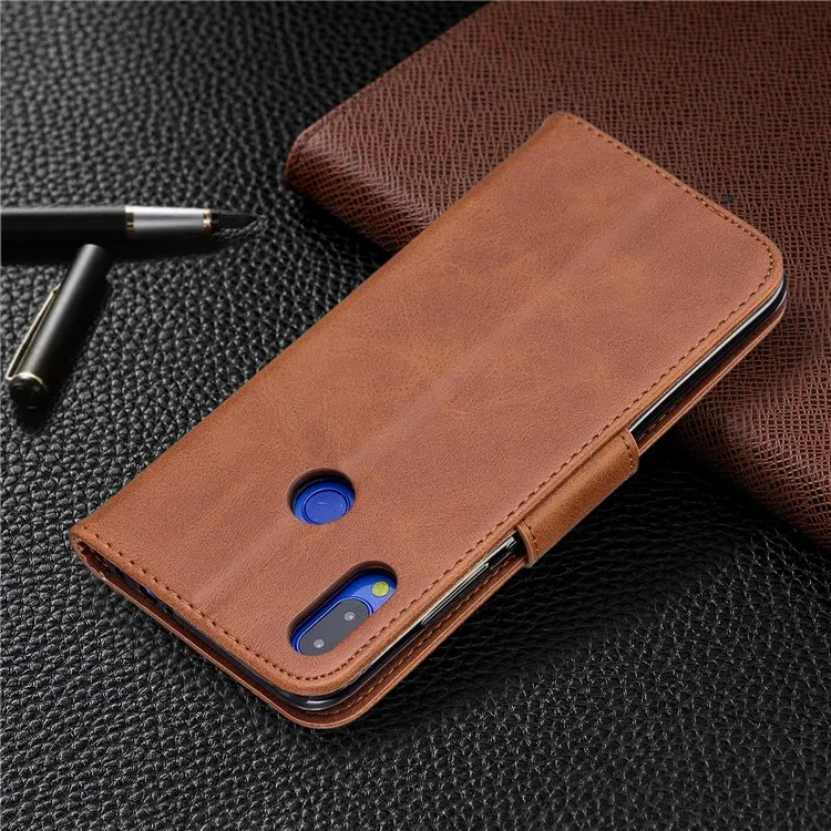 Couverture de Téléphone en Cuir PU Pour Xiaomi Redmi Note 7 / Note 7 Pro (inde) / Note 7s - Brun