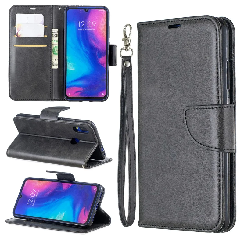 PU Leather Phone Cover for Xiaomi Redmi Note 7 / Note 7 Pro (India) / Note 7S - Dark Grey
