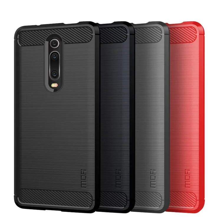 MOFI Custodia per cellulare in fibra di carbonio con texture spazzolata TPU per Xiaomi Redmi K20/Mi 9T/K20 Pro/Mi 9T Pro - Nero