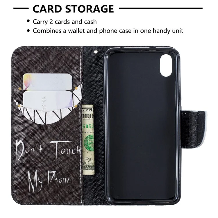 Printing Style PU Leather Flip Stand Phone Case for Xiaomi Redmi 7A - Do not Touch My Phone