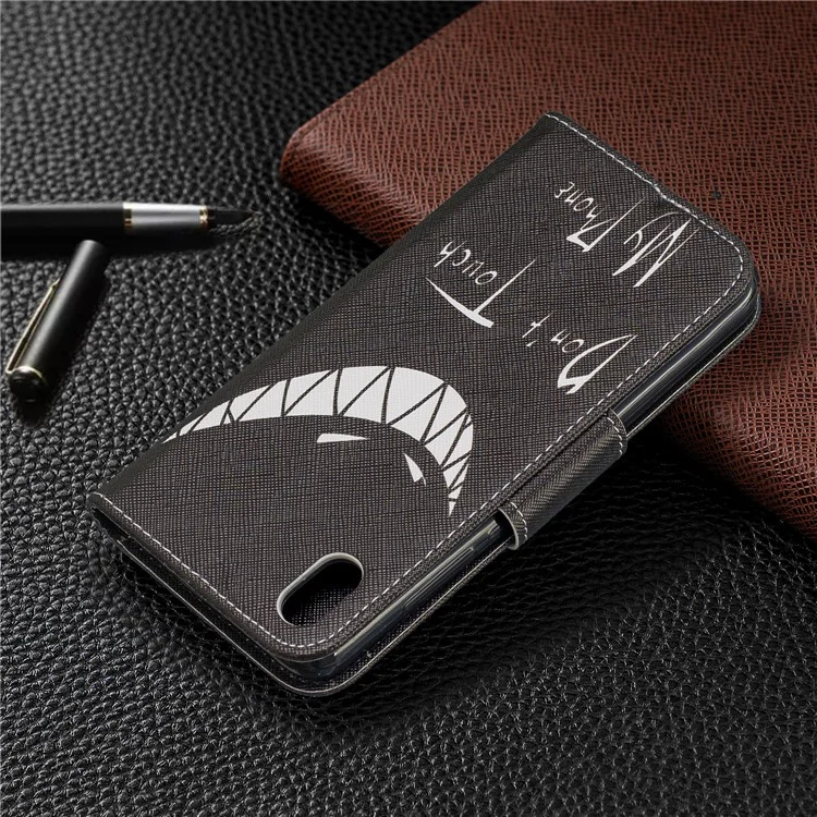 Printing Style PU Leather Flip Stand Phone Case for Xiaomi Redmi 7A - Do not Touch My Phone