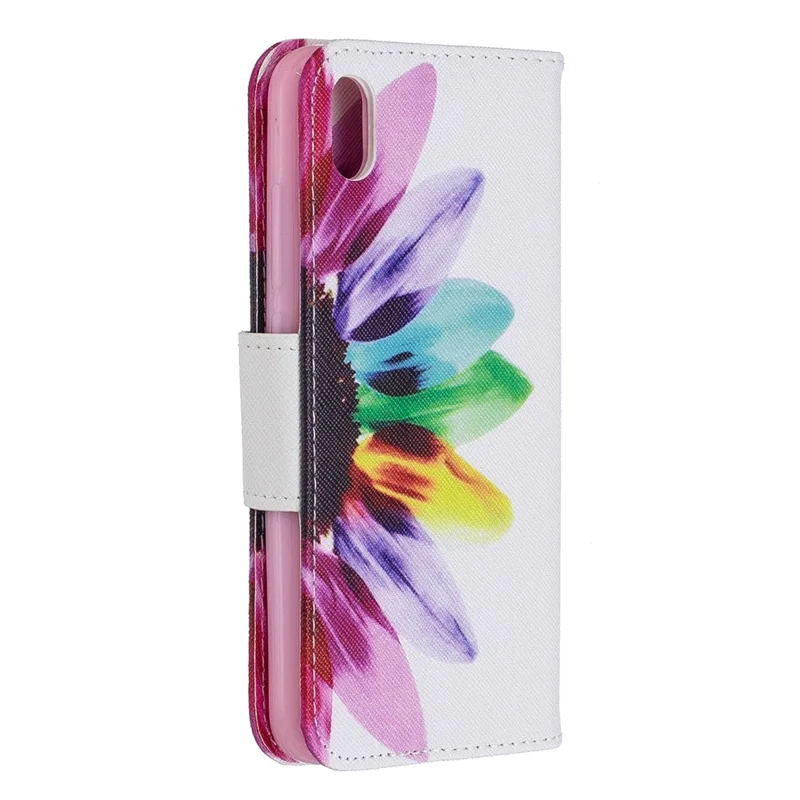 Printing Style PU Leather Flip Stand Phone Case for Xiaomi Redmi 7A - Petals Pattern
