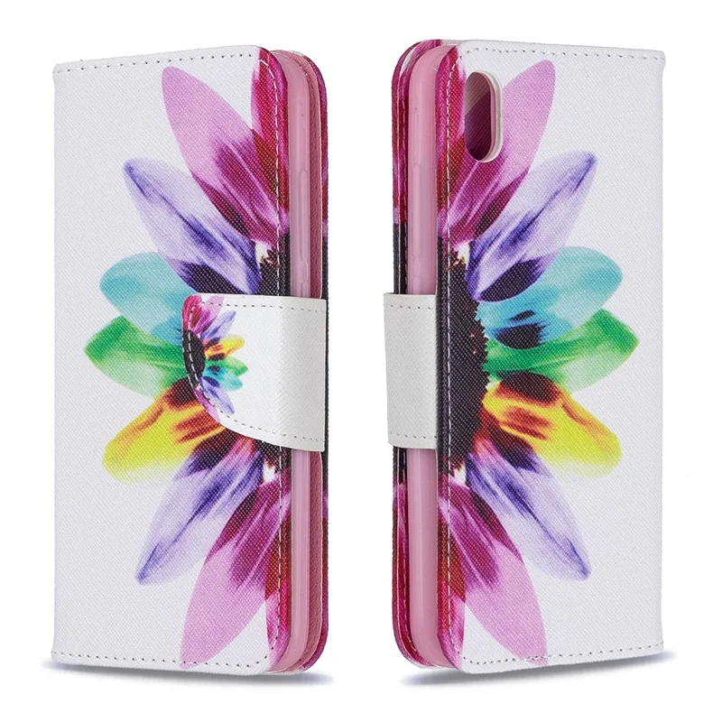 Printing Style PU Leather Flip Stand Phone Case for Xiaomi Redmi 7A - Petals Pattern