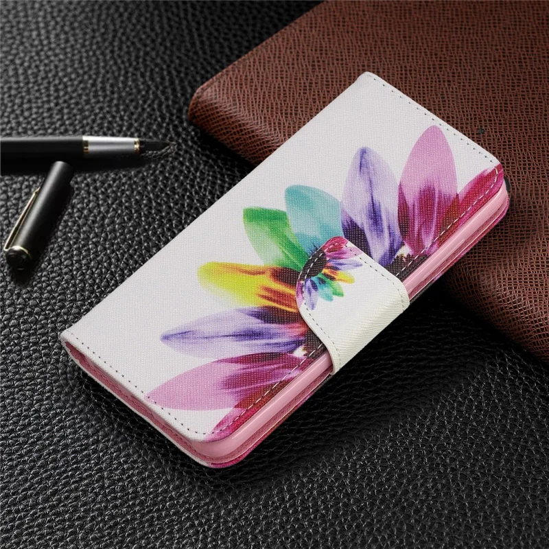 Printing Style PU Leather Flip Stand Phone Case for Xiaomi Redmi 7A - Petals Pattern