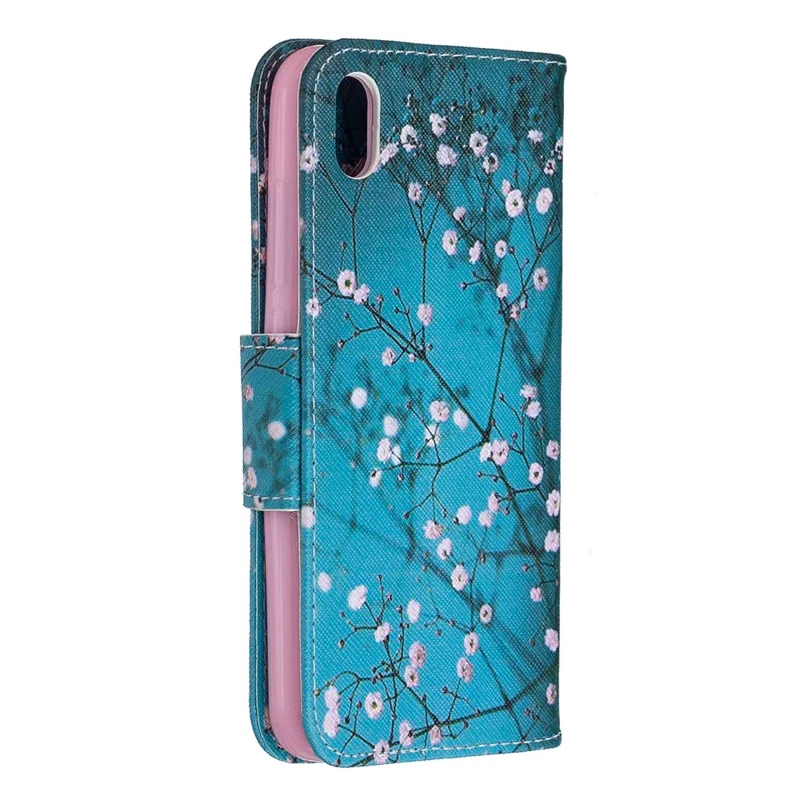 Printing Style PU Leather Flip Stand Phone Case for Xiaomi Redmi 7A - Tree with Flowers