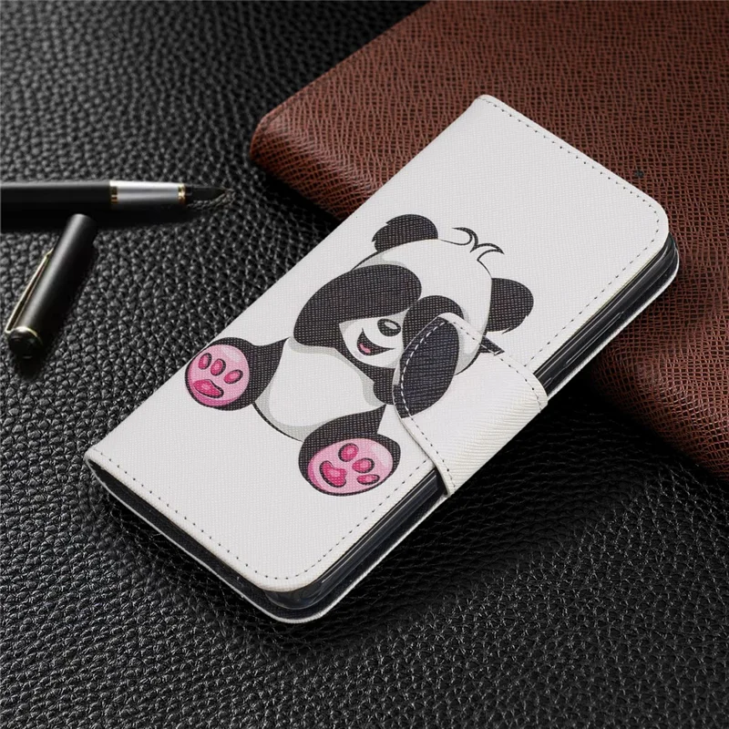 Pattern Printing Leather Wallet Case for Xiaomi Redmi 7A - Cute Panda