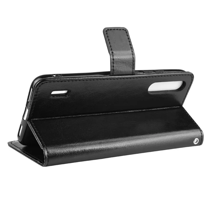 Caja de Billetera de Cuero de Caballo Loco Para Xiaomi Mi A3 / Mi Cc9e - Negro