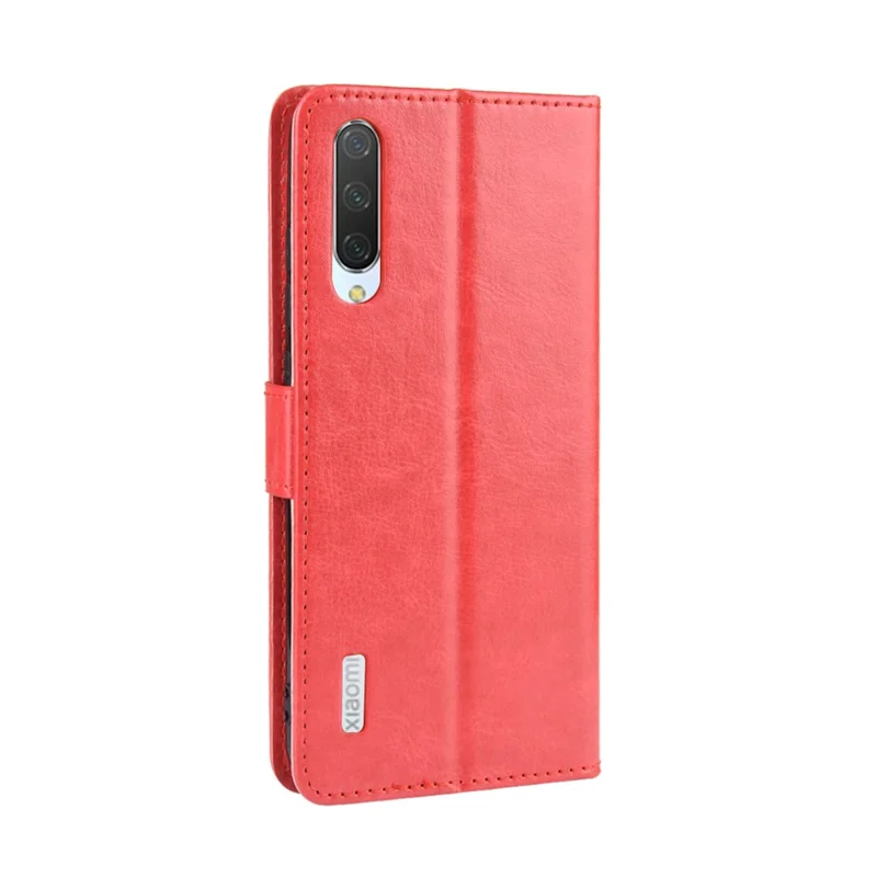 Crazy Horse Leather Wallet Case for Xiaomi Mi A3 / Mi CC9e - Red