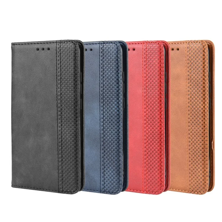 Custodia da Portafoglio in Pelle in Stile Vintage Per Xiaomi Mi A3 / Mi Cc9e - Marrone