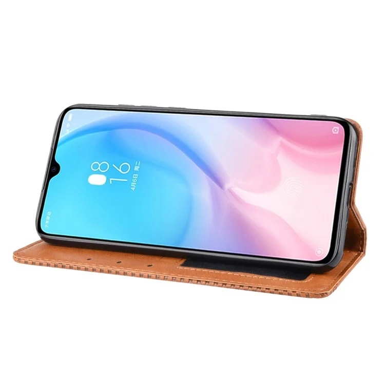 Custodia da Portafoglio in Pelle in Stile Vintage Per Xiaomi Mi A3 / Mi Cc9e - Marrone