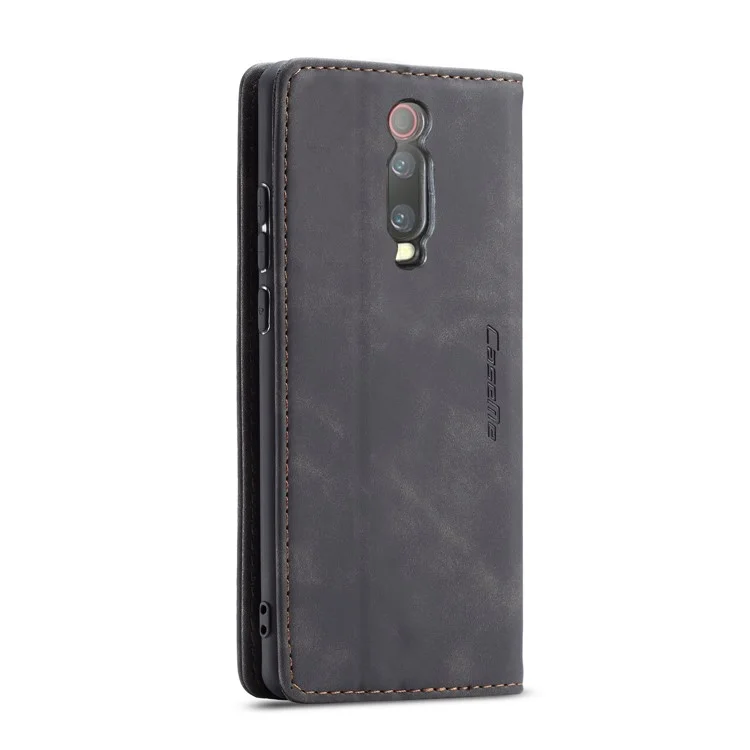 Caseme 013 Serie Auto-absorbida de la Billetera PU Cubierta de Teléfono de Cuero Para Xiaomi Redmi K20 Pro/Redmi K20/mi 9t/mi 9T Pro - Negro