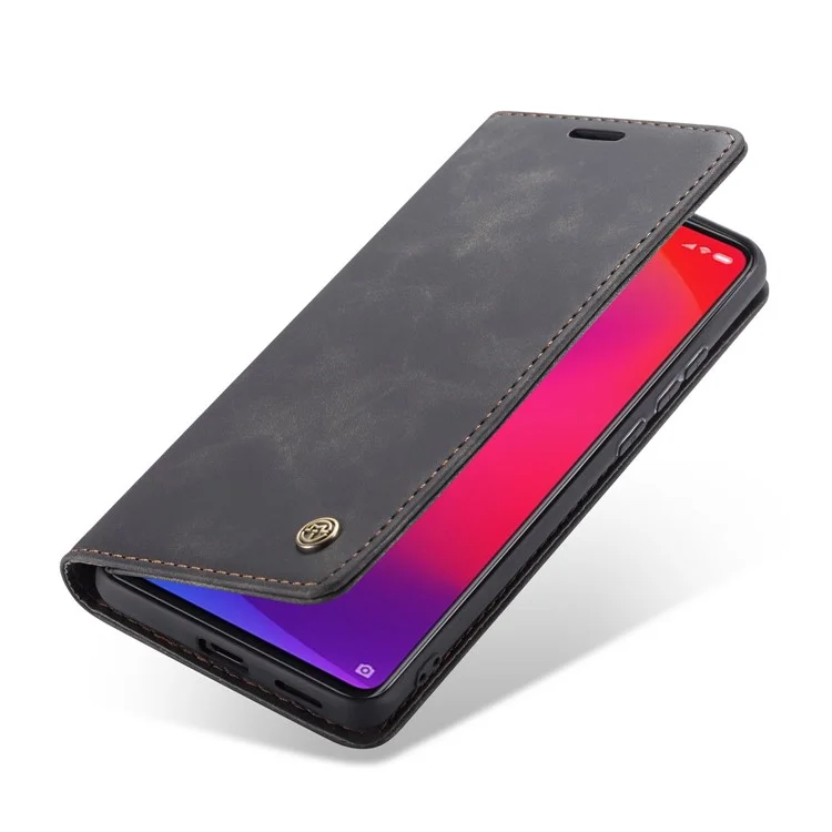 Caseme 013 Serie Automatisch Absorbiertes Brieftaschenstand PU Leder-telefonabdeckung Für Xiaomi Redmi K20 Pro/Redmi K20/Mi 9t/mi 9T Pro - Schwarz