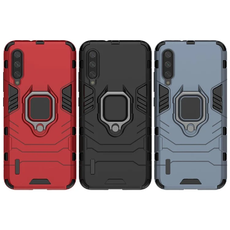 Plastic + TPU Hybrid Case with Kickstand for Xiaomi Mi CC9e / Mi A3 - Black