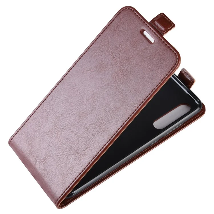 Crazy Horse Skin Vertical Flip Leather Mobile Phone Shell for Xiaomi Mi CC9 / Mi CC9 Meitu Edition/ Mi 9 Lite - Brown