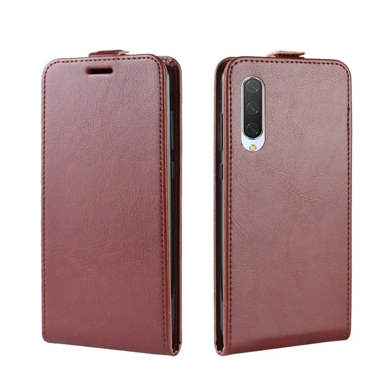 Crazy Horse Skin Vertical Flip Leather Mobile Phone Shell for Xiaomi Mi CC9 / Mi CC9 Meitu Edition/ Mi 9 Lite - Brown