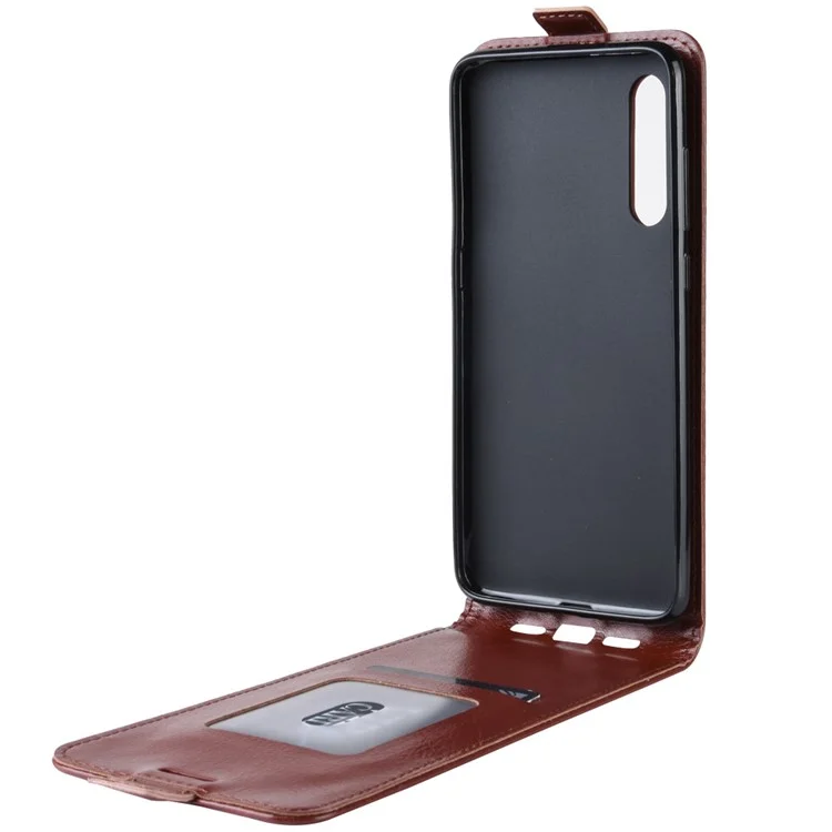 Crazy Horse Skin Vertical Flip Leather Mobile Phone Shell for Xiaomi Mi CC9 / Mi CC9 Meitu Edition/ Mi 9 Lite - Brown