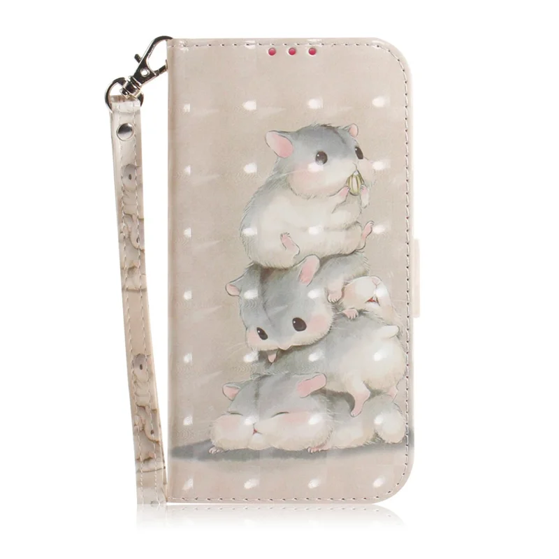 Light Spot Decor Pattern Printing Wallet Stand Leather Protective Phone Case Cover for Xiaomi Mi CC9e / Mi A3 - Mouse Pattern
