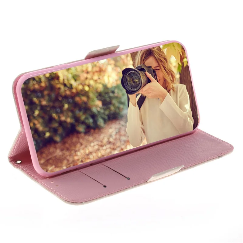 Light Spot Decor Pattern Printing Wallet Stand Leather Protective Phone Case Cover for Xiaomi Mi CC9e / Mi A3 - Mouse Pattern