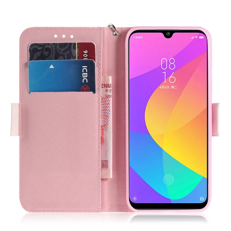 Light Spot Decor Pattern Printing Wallet Stand Leather Protective Phone Case Cover for Xiaomi Mi CC9e / Mi A3 - Mouse Pattern
