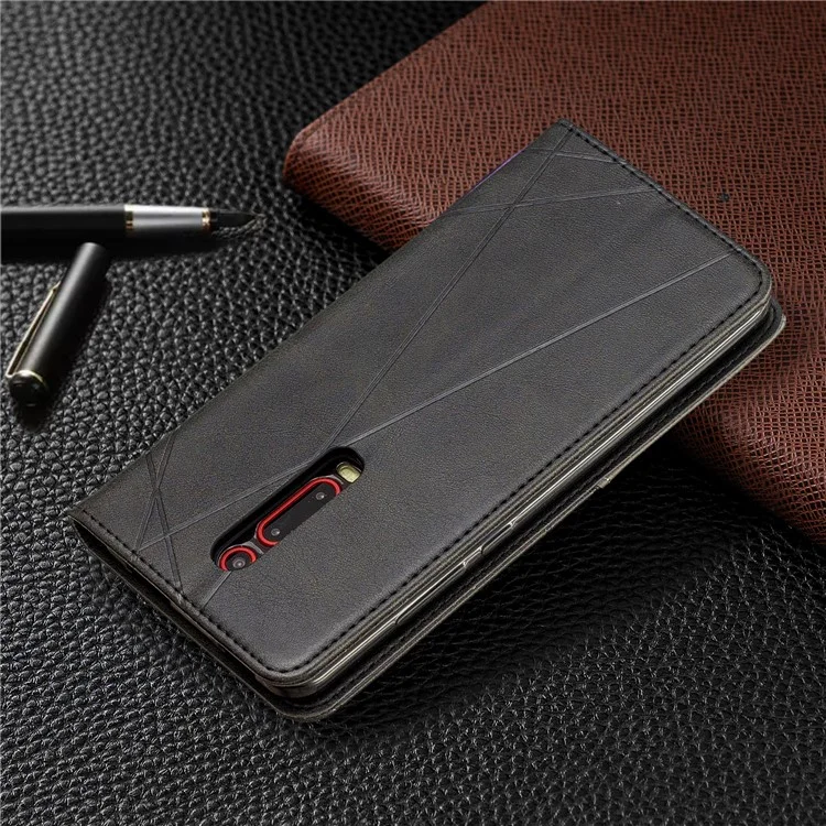 Étui du Support de Carte en Cuir de Motif Géométrique Pour Xiaomi Redmi K20 / mi 9T / Xiaomi Redmi K20 Pro / Mi 9t Pro - le Noir