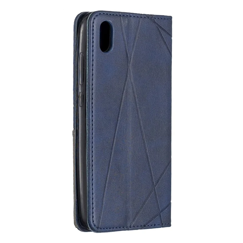 Geometric Pattern Leather Card Holder Case for Xiaomi Redmi 7A - Blue