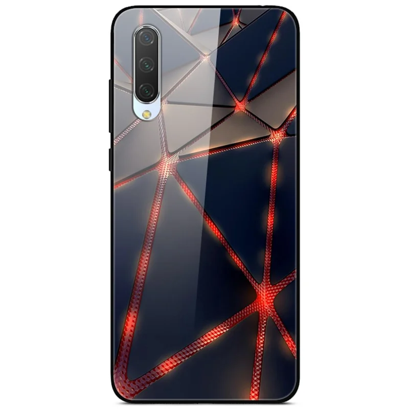 Pattern Printing Glass Back + TPU Hybrid Case for Xiaomi Mi CC9e/Mi A3 - Red Light
