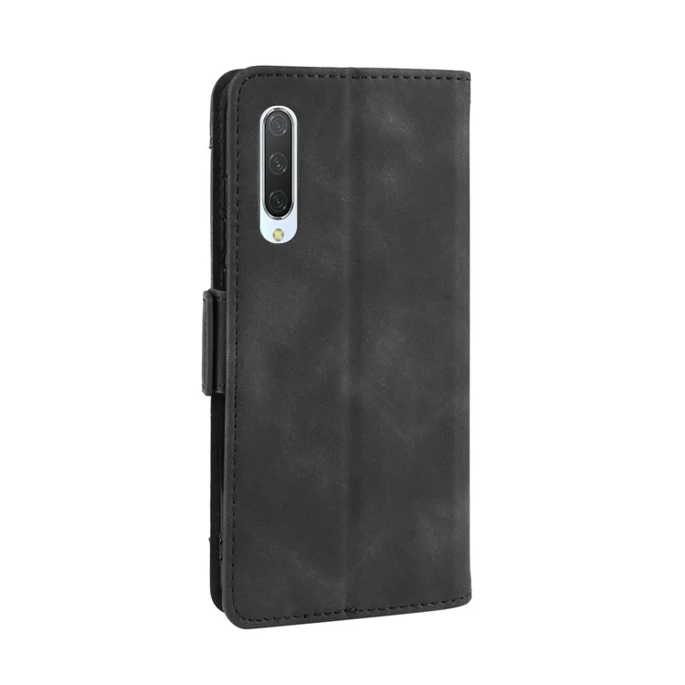 Leather Wallet Stand Cell Covering Case with Multiple Card Slots for Xiaomi Mi 9 Lite/ Mi CC9/ Mi CC9 Meitu Edition - Black