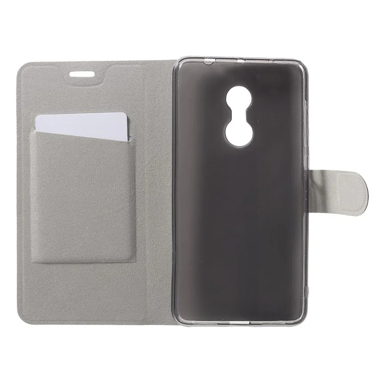 Crazy Horse Leather Stand Card Slot Case for Xiaomi Redmi Note 4 Built-in Steel Sheet - Black