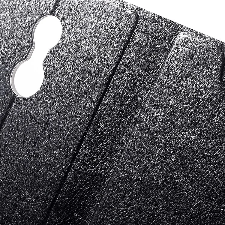 Crazy Horse Leather Stand Card Slot Case for Xiaomi Redmi Note 4 Built-in Steel Sheet - Black