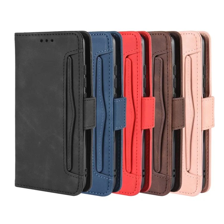 Carcasa de Teléfono de Cuero de Stand de Billetera Con Múltiples Ranuras Para Tarjetas Para Xiaomi Mi Cc9e/mi A3 - Negro