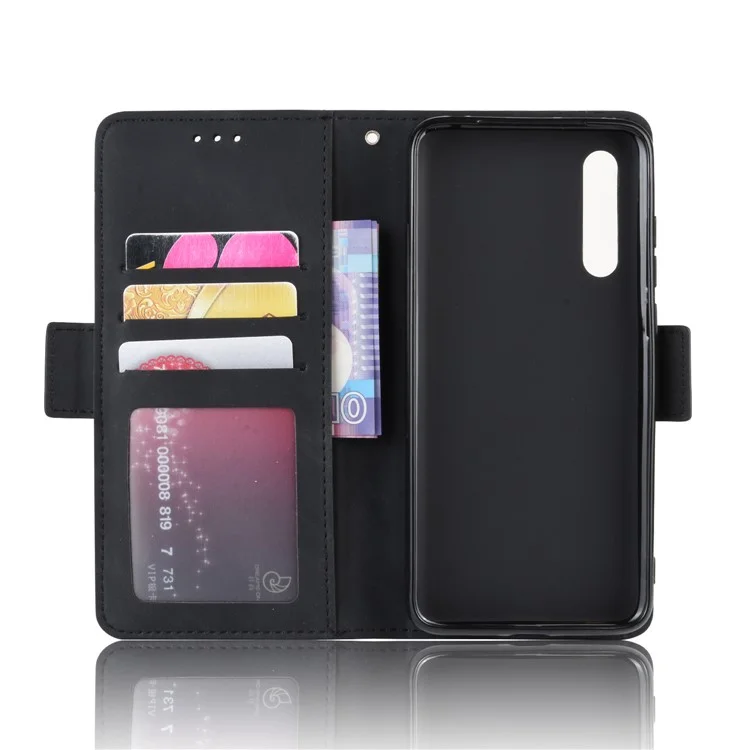 Multiple Card Slots Wallet Leather Stand Phone Casing for Xiaomi Mi 9 SE - Black