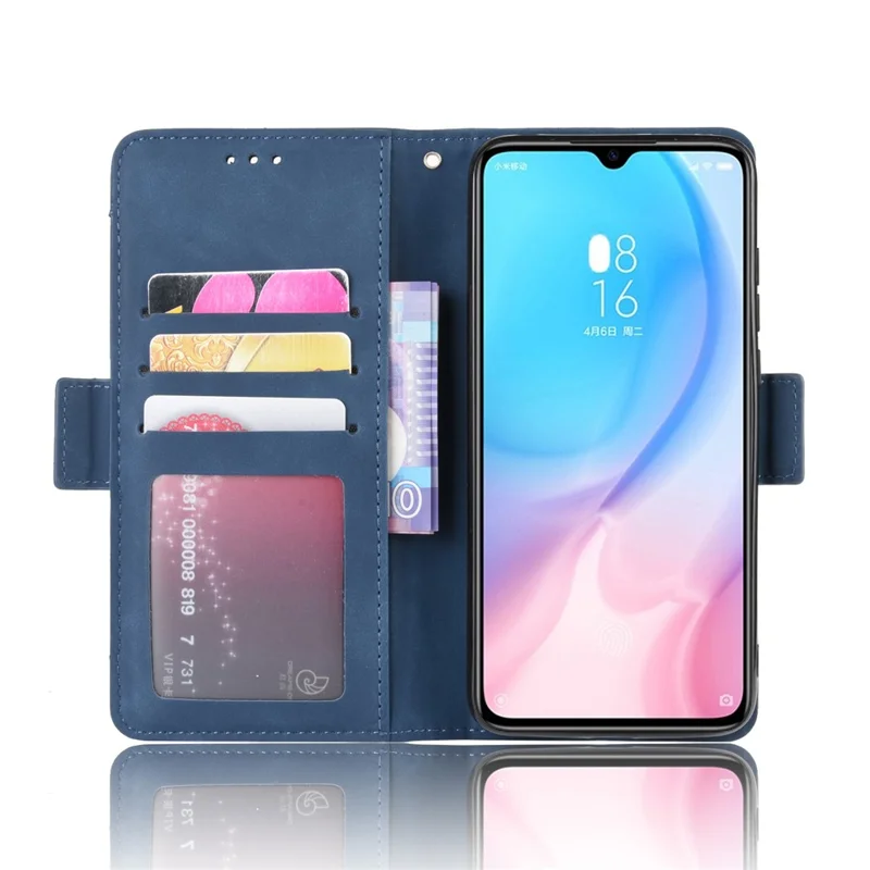 Multiple Card Slots Wallet Leather Stand Phone Casing for Xiaomi Mi 9 SE - Blue
