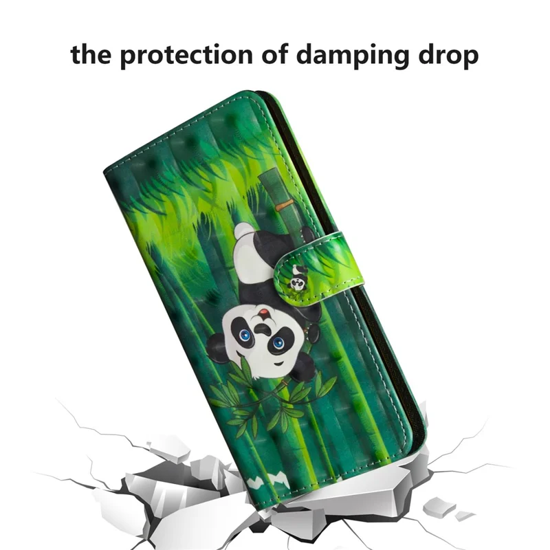 Light Spot Decor Patterned Leather Wallet Phone Cover for Xiaomi Redmi Note 8 - Panda