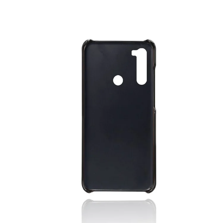 KSQ Dual Card Slots PU Leder Beschichtete Hartpc -hülle Für Xiaomi Redmi Note 8 - Schwarz