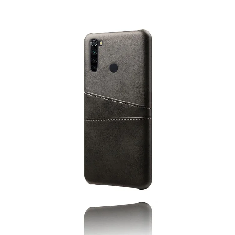 KSQ Двойные слоты для карт с покрытием из ПУ-кожи Жесткий ПК-чехол для Xiaomi Redmi Note 8 - черный