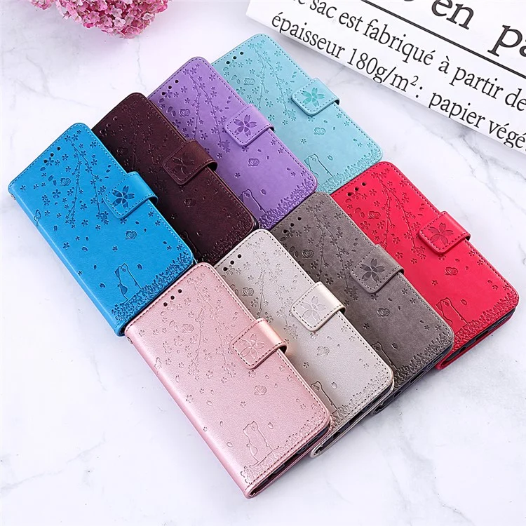 Impressum Sakura Cat Lederstand Hülle Mit Kartenschlitzen Für Xiaomi Mi Cc9e / Mi A3 - Cyan
