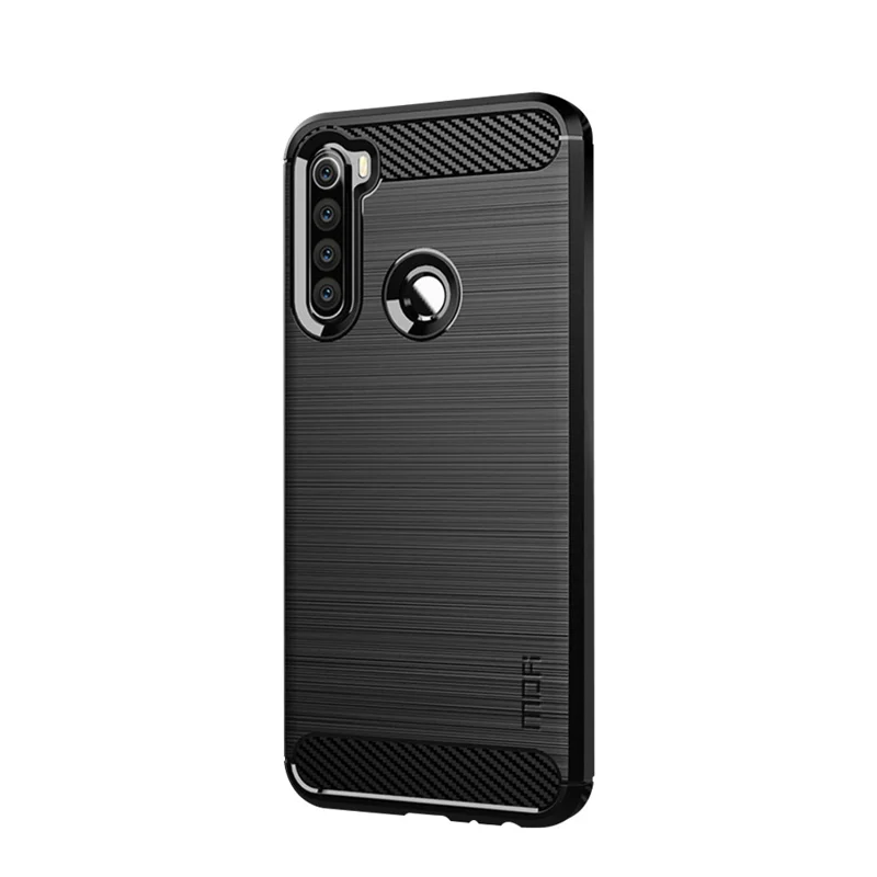 Mofi Carbonfaser Textur Gebürstete Verarbeitung TPU -fall Für Xiaomi Redmi Note 8 - Schwarz