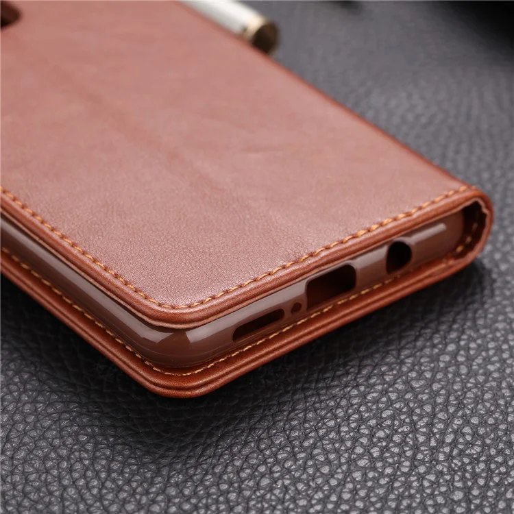Portafoglio in pelle PU AZNS con supporto per Xiaomi Redmi Note 8 Pro - Caffè