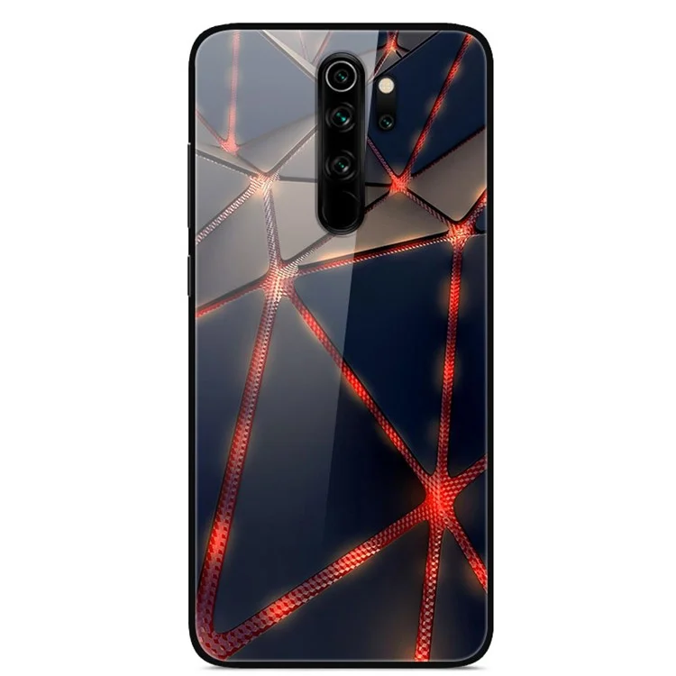 Печатное стекло+TPU+PC-чехол для мобильного телефона Xiaomi Redmi Note 8 Pro - Красные провода