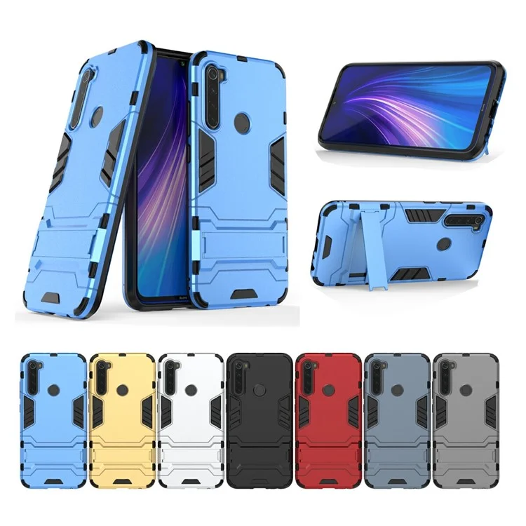 Case Hybride en Plastique + TPU Avec la Merde Pour Xiaomi Redmi Note 8 - le Noir