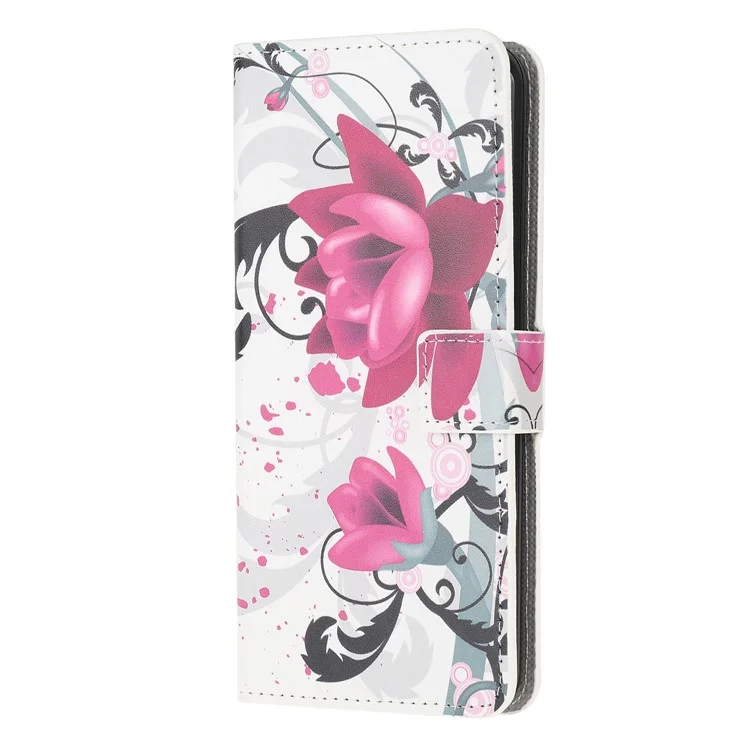 Case de Cuero de Billetera Para Xiaomi Redmi Note 8 Pro - Flores Moradas