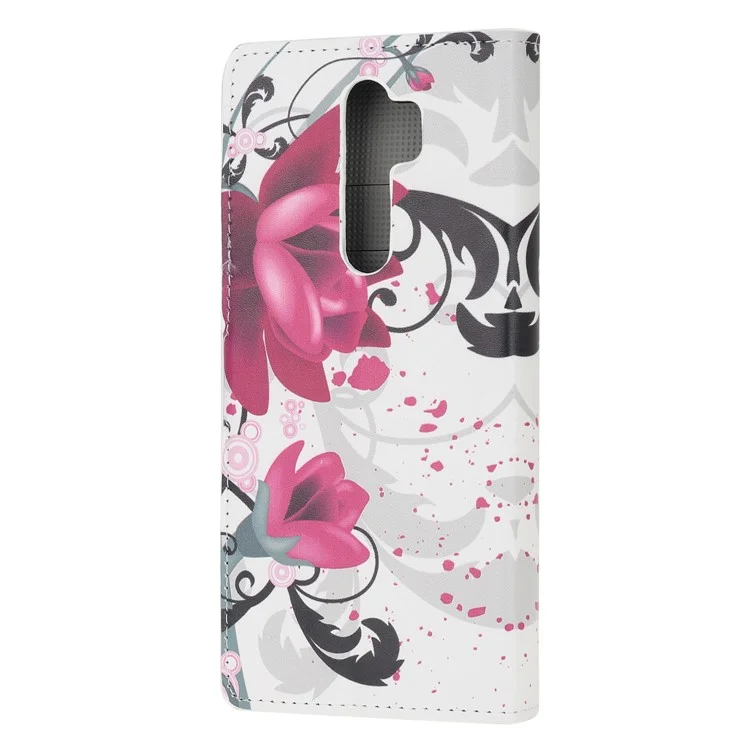 Case de Cuero de Billetera Para Xiaomi Redmi Note 8 Pro - Flores Moradas