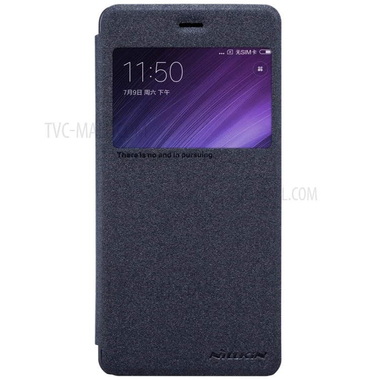NILLKIN Sparkle Series View Window Leather Cover Case for Xiaomi Redmi 4 - Black